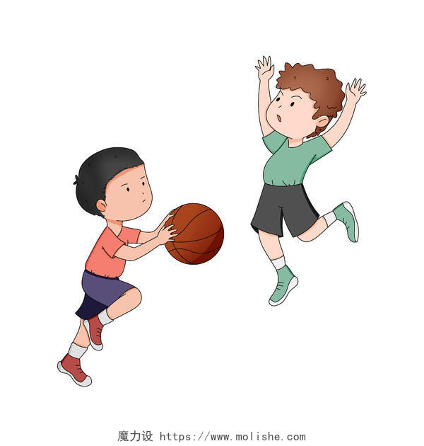 卡通手绘篮球元素原创插画素材